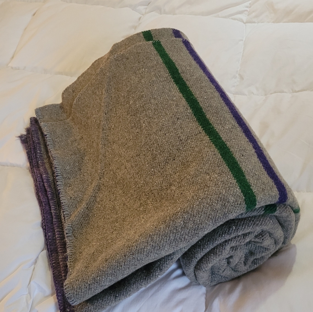 Vintage Single Sz 100% Wool Blanket